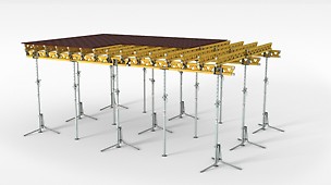 The flexible and adjustable slab formwork with VT 20K or GT 24 Formwork Girder

