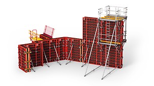 TRIO is a universal formwork system which places the highest emphasis on uncomplicated forming operations and the reduction of shuttering times.
