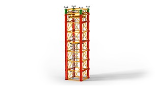 Podpěrný systém pro velká zatížení při výstavbě mostů a speciální aplikace v průmyslové výstavbě.