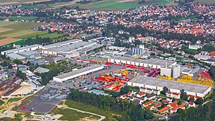 Aerial view of the PERI company in Weissenhorn