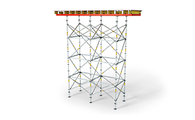 El andamio de carga para mesas con adaptación flexible a diferentes alturas