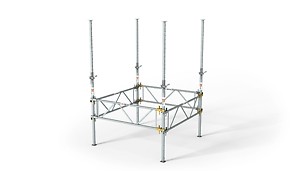 PERI PEP Ergo Slab Props: In addition to the tripod, the PRK frame can be used as an assembly aid.
