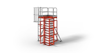 The column formwork which can be moved as a complete unit

