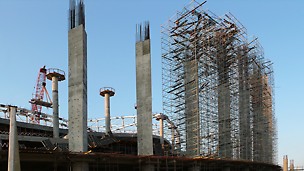 Строительные леса, строительство стадиона, чм по футболу 2018, строительство колонн, монолитные колонны