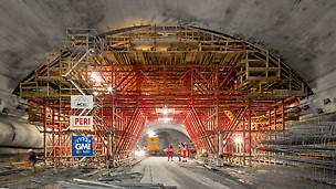The fabrication of the subterranean machine cavern as well as the two intake structures require a sophisticated formwork plan as well as expert jobsite support. 