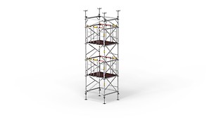 Støttetårnet med systemintegrert sikkerhet for vertikal montering og demontering
