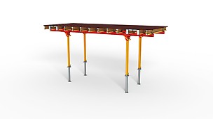 The slab table with steel walers for large formwork areas and heavy pre-fabricated parts