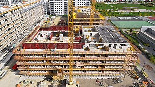 North Station Vienna - The use of efficient formwork systems for the walls and slabs ensured that the very tight completion deadline for the building shell could be met.