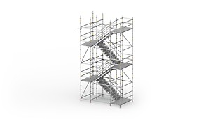 PERI UP Flex Trappentoren in staal 100 - 125: Voor hoge eisen aan draagvermogen en toegankelijkheid.
