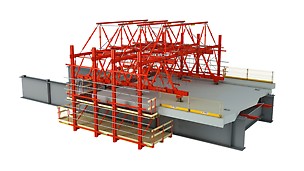 PERI VARIOKIT Composite bridge system with formwork carriage and cantilever bracket