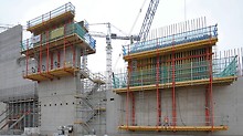 Climbing systems support unique construction sequences on Rolls Royce testbed facility.