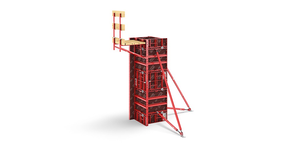 Κολώνες σε διάφορα μεγέθη, που κυμαίνονται από 150 mm x 150 mm έως 900 mm x 900 mm και έως 75 kN/m² πίεση σκυροδέματος, που μπορούν να διαμορφωθούν χωρίς επιπλέον συνδέσμους.