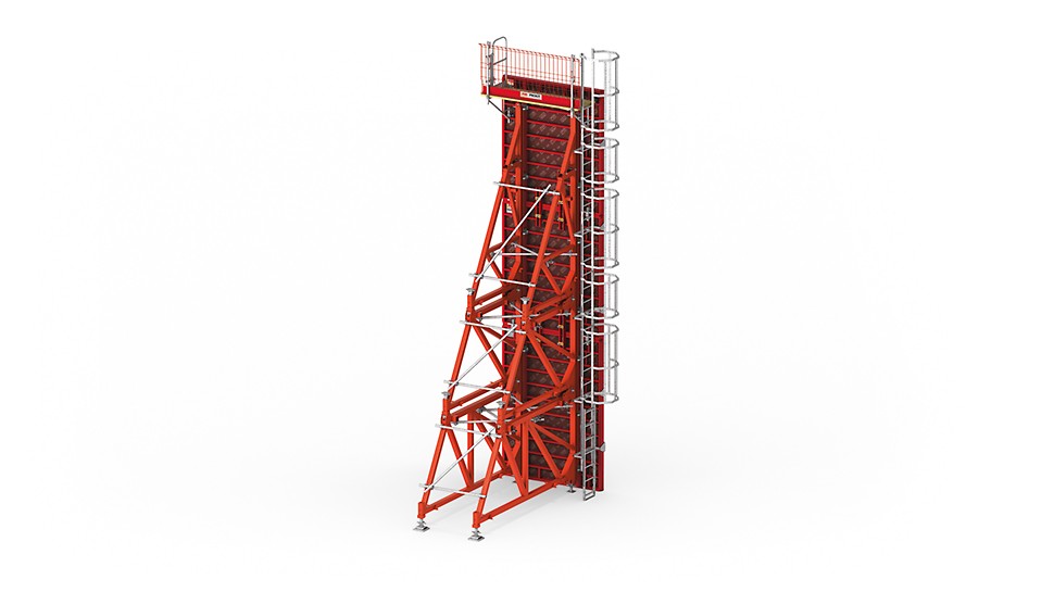 SB okvirni podupirač jednostrane oplate: pouzdano betoniranje jednostranih zidova do 8,75 m visine.
