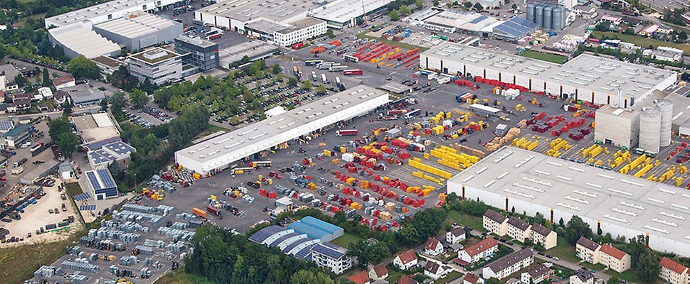 Luftaufnahme der PERI Niederlassung in Weißenhorn
