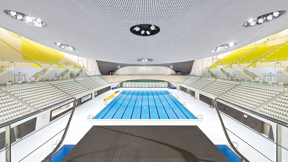 Aquatics Centre, Londýn: Po skončení Letních olympijských her 2012 bude kapacita hlediště plaveckého stadionu snížena ze 17 500 na 2 500 míst k sezení.