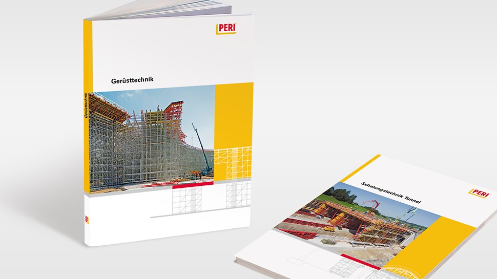 The scope of the PERI Technology Manual books is – depending on the topic – between 120 and 160 pages: Bridge Formwork Technology, Tunnel Formwork Technology, Formwork Technology for Architectural Concrete, Self-climbing Technology, Scaffolding Technology