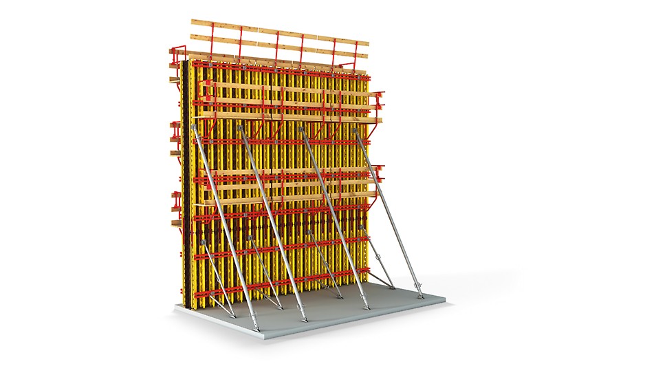 Cofrajul flexibil din grinzi de cofraj GT 24 pentru pereți și pentru suprafețe de beton arhitectural. 

