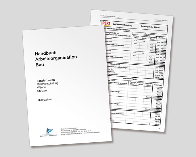 In November 2013, the fully revised "Formworking, Panel Formwork Walls Columns" section of the "Arbeitsorganisation Bau" handbook was published.
