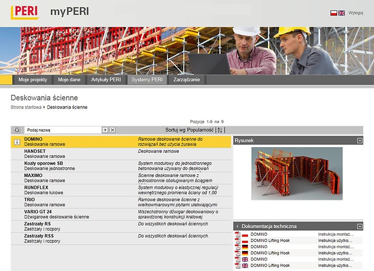W portalu internetowym myPERI udostępnione są w formacie PDF aktualne dokumentacje techniczne do szybkiego i bezpośredniego pobrania.