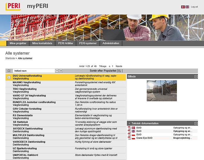 myPERI - PERI systemoversigt

