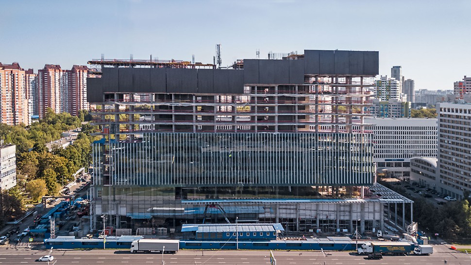 бц академик, ветрозащита, защита периметра здания, защита по периметру, безопасный монтажный горизонт, система ветрозащиты, вернадский проспект, бизнес центр академик