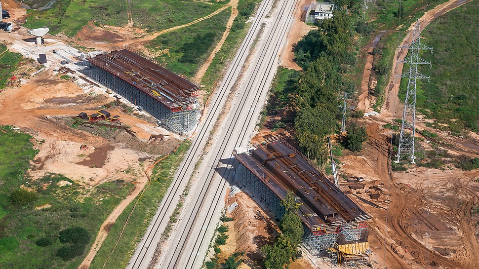 The PERI formwork and shoring solution as well as the ongoing jobsite support accelerated the construction work for the 450-meter-long highway bridge (structure 301).