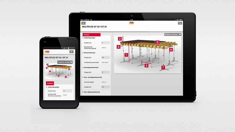 The MULTIFLEX Girder Slab Formwork Configurator for optimizing of the MULTIFLEX  beam/ prop spacing and props