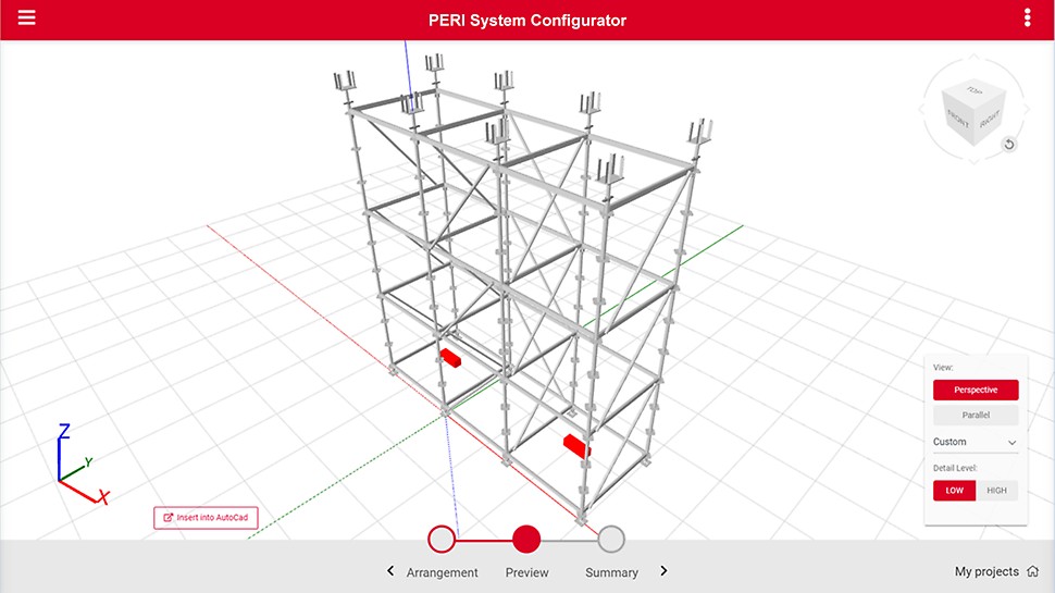 A PERI CAD legmodernebb tervezőeszközeinek használatával az állványtervezés automatizálható.