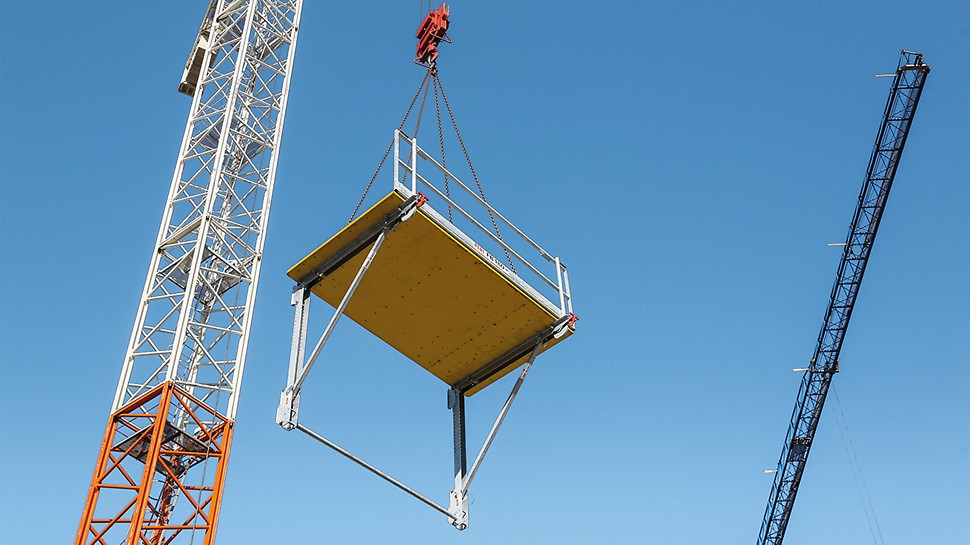 PERI FB 180 sklopiva platforma se kompletno predmontirana isporučuje na gradilište. 
