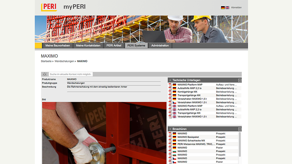 Aufbau- und Verwendungsanleitungen stehen unter dem Reiter PERI Systems zum Download.
