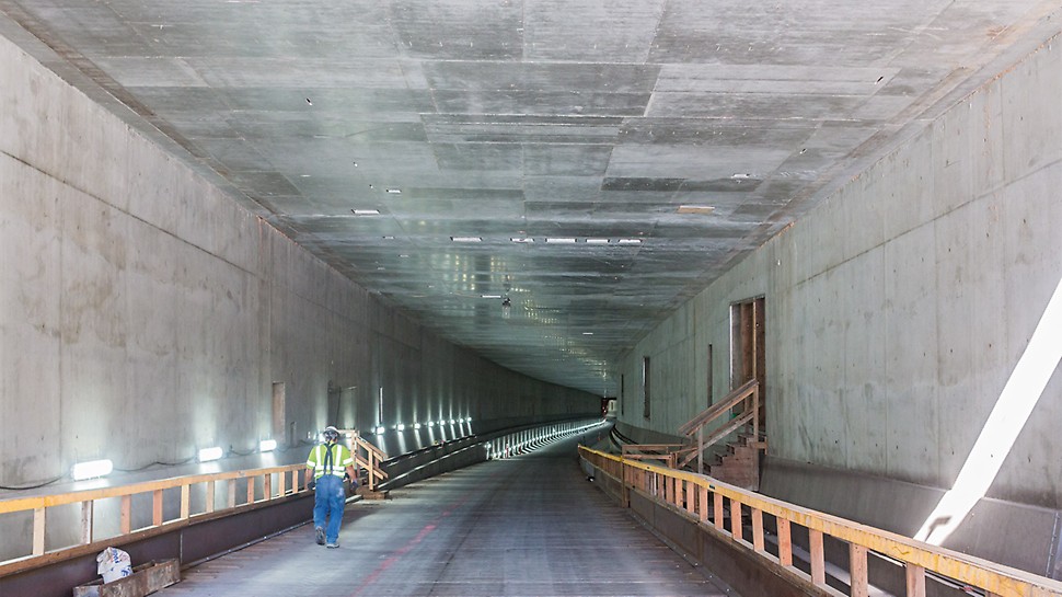 The view from the north towards the already completed southern tunnel entrance.