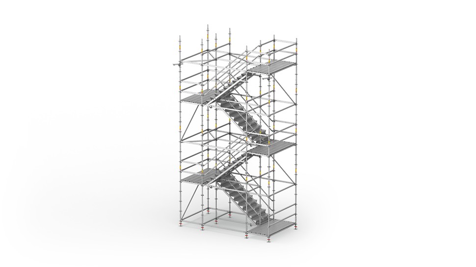 PERI UP Flex Trappentoren in staal 100 - 125: Voor hoge eisen aan draagvermogen en toegankelijkheid.