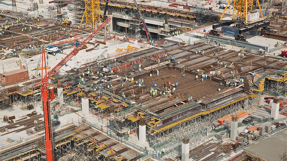 Midfield Terminal Building, Abu Dhabi - Over 6,000 PD 8 slab tables are in continuous use which is the equivalent to an area of almost 10 football pitches.