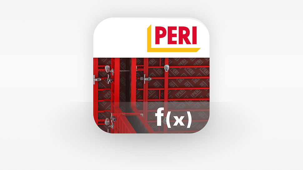 App icon PERI Formwork Load Calculator
PERIs støpetrykks kalkulator er tilgjengelig på nett på tysk og engelsk.
The Formwork Load Calculator is available as web in German and English.
PERI støpetrykks kalkulator

