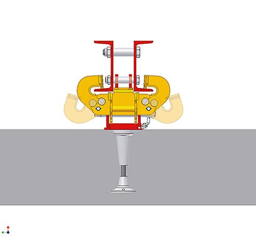 Preklopne klizne grede omogućuju bočnu demontažu penjajuće stopice i pojednostavljuju prvu montažu. 