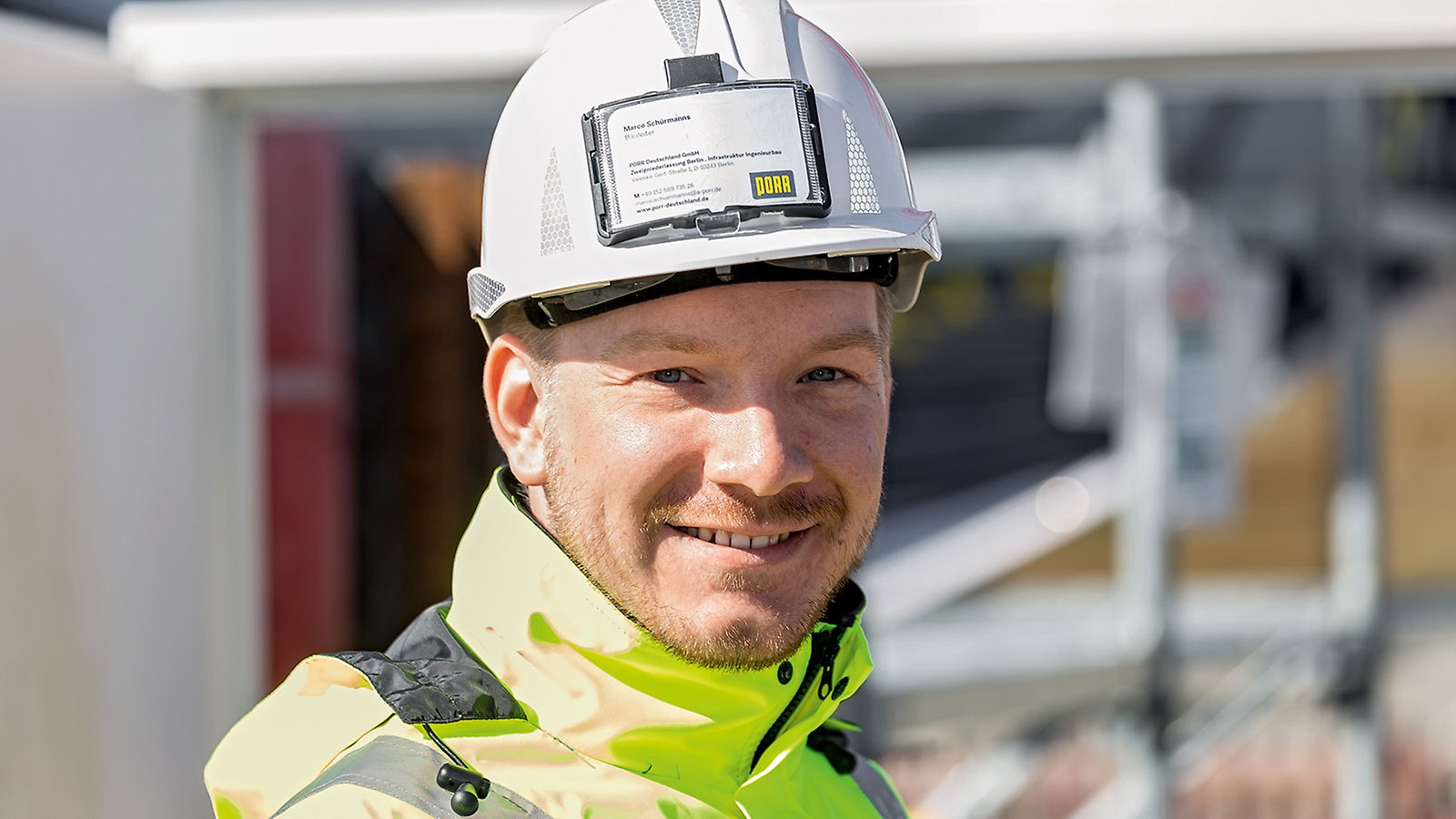 Porträt von Marco Schürmanns, Bauleiter bei PORR Deutschland GmbH, ZNL Berlin, Infrastruktur/Ingenieurbau