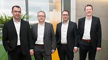 Het management van PERI BeNeLux (vlnr): Olivier Jantzen, Reiner Schwarz, Rudi Marinus en Peter Dillen