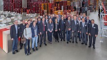 Professors from civil engineering faculties at universities in Germany and Austria came to Weissenhorn at the invitation of PERI, and were informed about the latest developments in the area of formwork and scaffolding systems during their two-day visit.