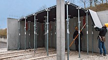 Versatility is the special advantage of the system. The panels can be utilised for forming walls, columns and slabs.
