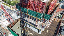 Pasteurs Tower, Copenhagen, Denmark: In combination with proven PERI systems such as the MAXIMO System Formwork, the customer received a complete solution from one source.