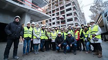 Команды-финалисты на крупном строительном объекте в Москве