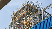 The metric basic grid of the PERI UP scaffolding kit ensured a high level of geometric and structural adaptability – and therefore a high degree of occupational safety.