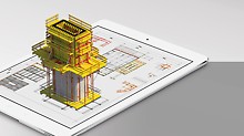Met de PERI Extended Experience App kunnen 3D-visualisaties van bouwprojecten ook worden uitgevoerd met mobiele apparatuur.               
