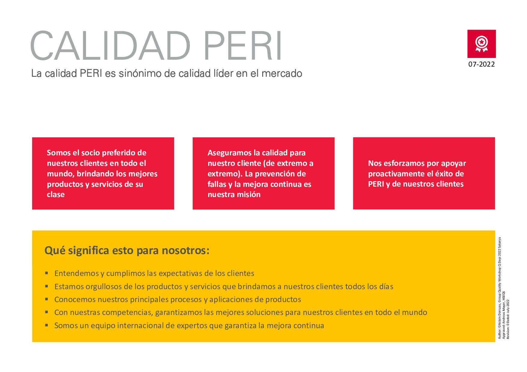 Políticas de calidad