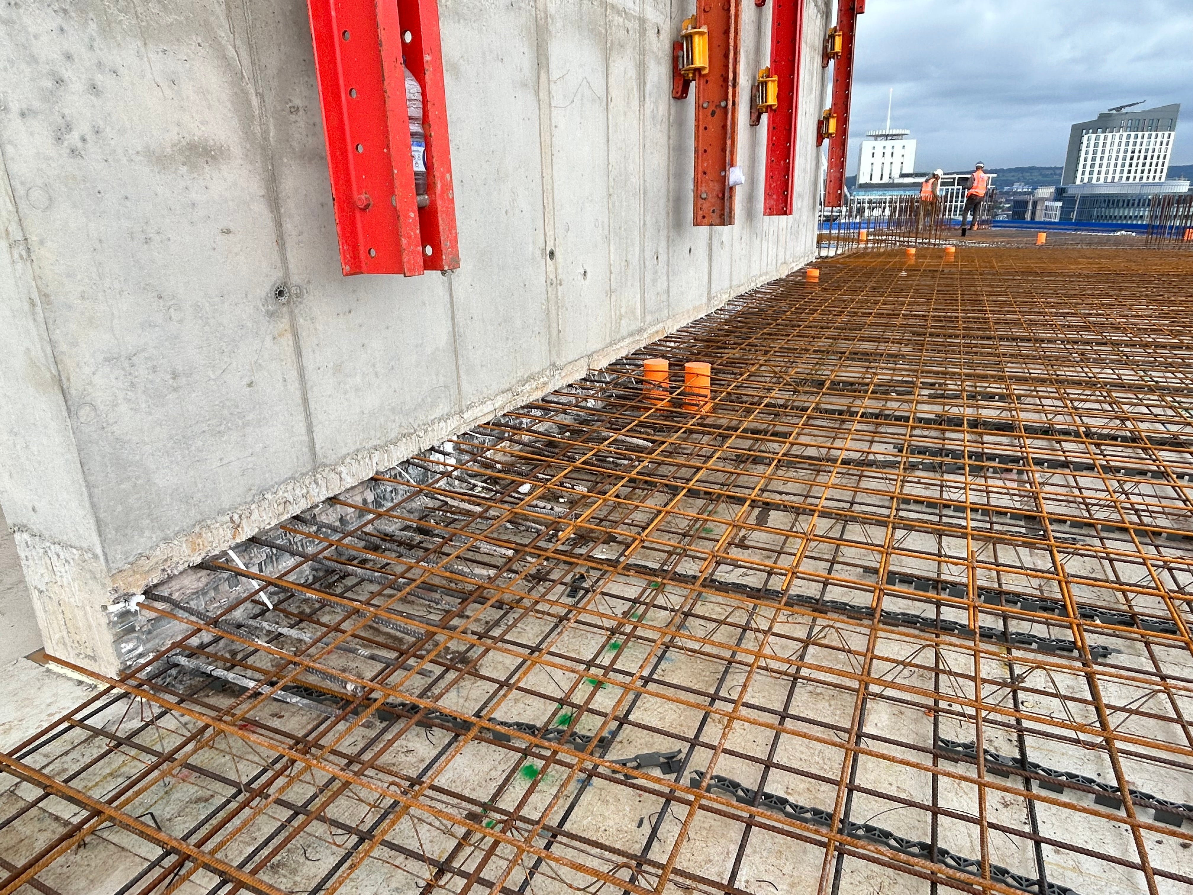 Continuity strips are simply nailed to the formwork, saving time and costs.