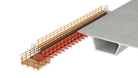 Die VARIOKIT Gesimskappenbahn zur Herstellung oder Sanierung von Gesimskappen am Brückenrand und zwischen Überbauten <br/>