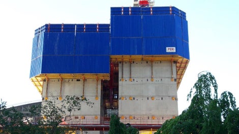 Noyau de la Tour Trinity : le noyau béton de la Tour Trinity a été traité en 2 parties, noyau A et noyau B