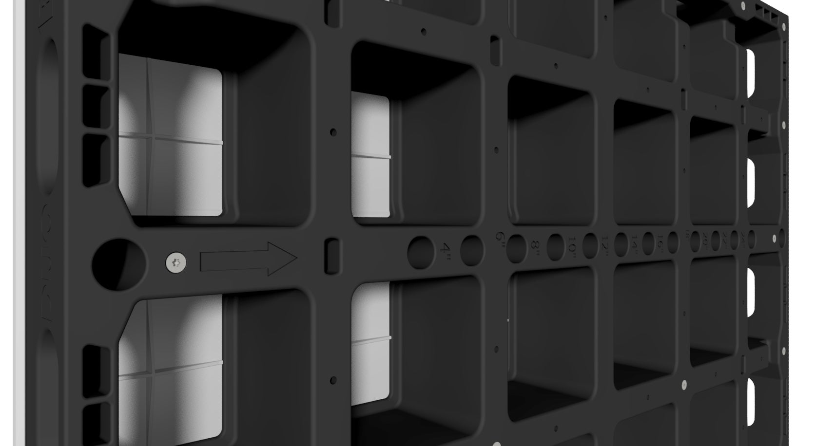 No measuring needed due to imprinted imperial column dimensions in 2“ increments. Corner connectors attach in seconds. Watch the video (in the second tab) to see how the column is assembled.