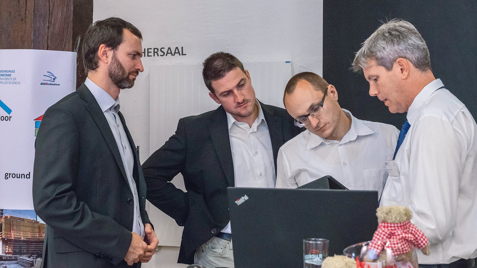 PERI discussed specific, practical applications of BIM in the field of formwork and scaffolding technology with many interested parties.<br/>(Photo: HTWG Konstanz)