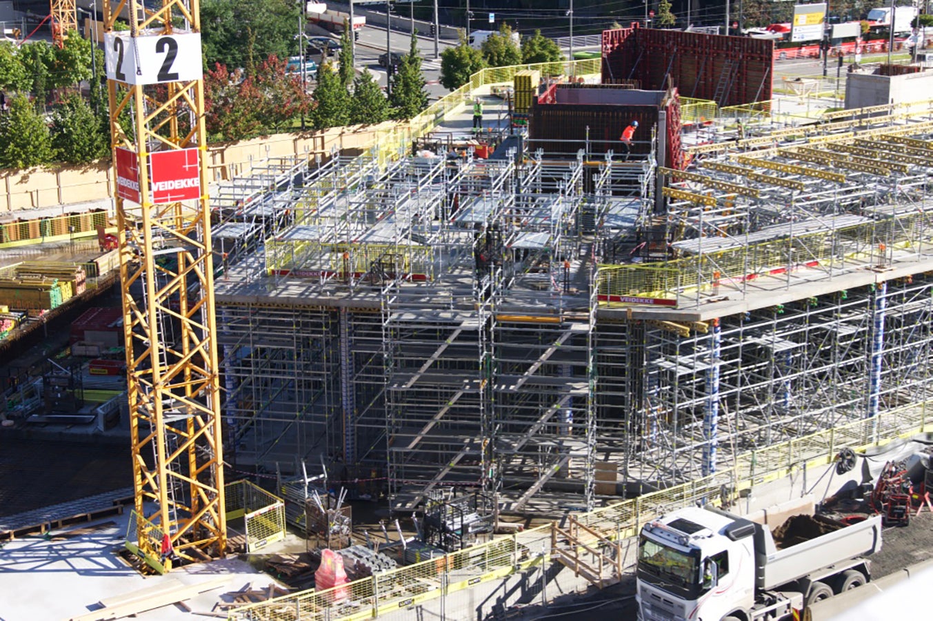 Prosjektet består av studentboliger, bibliotek og kontorlokaler. 